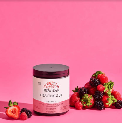 TERRA ORIGIN Healthy Gut Powder (Berry Flavor) |30-Servings with L-Glutamine, Zinc, Glucosamine, Slippery Elm Bark, Marshmallow Root and More! - PrimeBioHealth - canada supplements