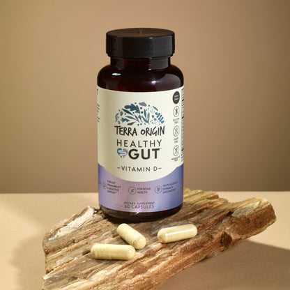 TERRA ORIGIN Healthy Gut with Vitamin D 5000 IU | 60 Capsules | Gut Health Supplements for Men and Women | Supports Digestion and Gas - PrimeBioHealth - canada supplements
