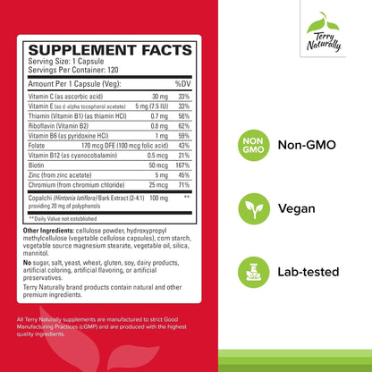 Terry Naturally Sucontral D - B-Complex & Folate Supplement - Carbohydrate Metabolism Support - Vitamin & Mineral Supplement with Zinc & Chromium - PrimeBioHealth - canada supplements