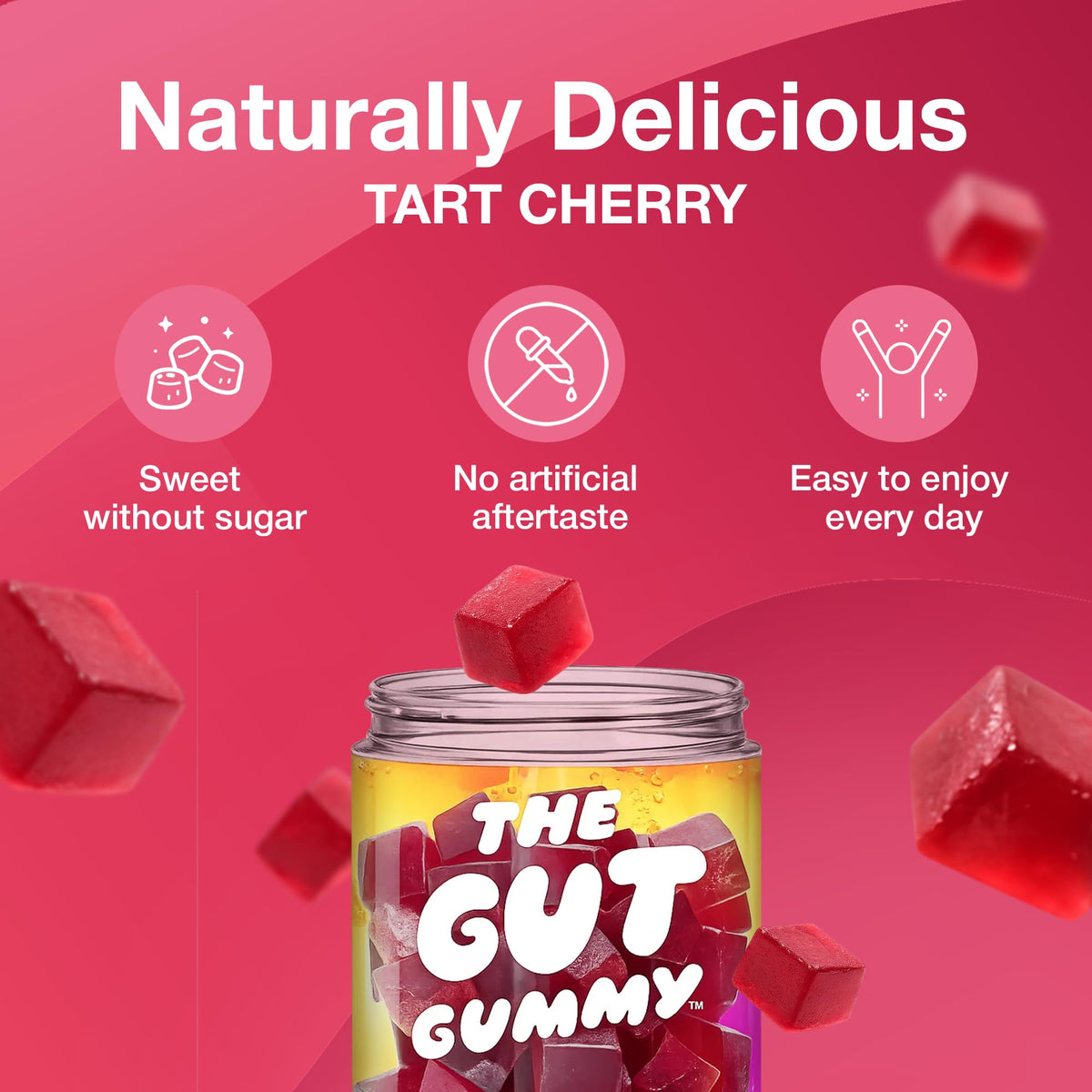 The Gut Gummy, 360° Daily Gut Reset, Full-Spectrum Tribiotic for Women & Men, Prebiotics Probiotics Postbiotics for Bloating, Belly Fat, Skin & Immune Support, Sugar Free Tart Cherry Gummies, 60 Count - PrimeBioHealth - canada supplements