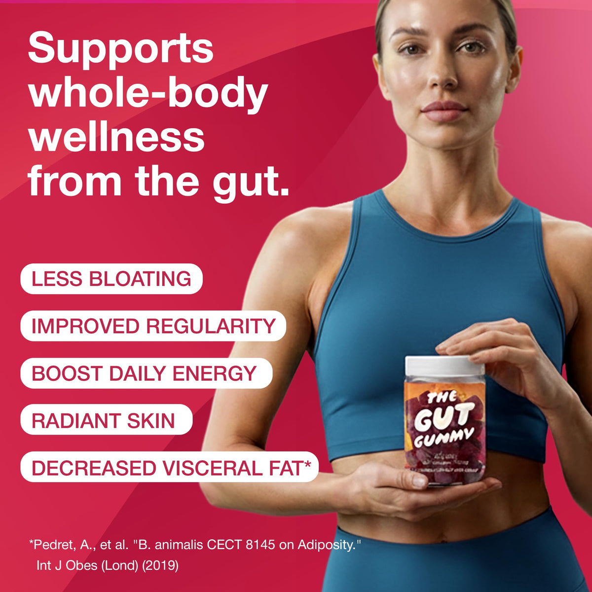 The Gut Gummy, 360° Daily Gut Reset, Full-Spectrum Tribiotic for Women & Men, Prebiotics Probiotics Postbiotics for Bloating, Belly Fat, Skin & Immune Support, Sugar Free Tart Cherry Gummies, 60 Count - PrimeBioHealth - canada supplements