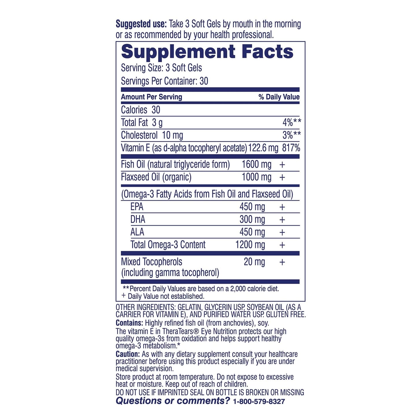 TheraTears Omega 3 Supplement, 1200mg, 90 ct (Pack of 1) - PrimeBioHealth - canada supplements