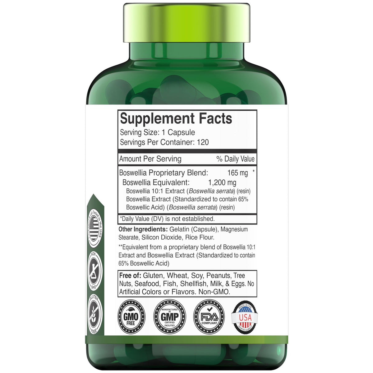 tnvitamins Boswellia Extract Capsules, 120 Count | 1,200 mg Per Capsule | 65% Boswellic Acids + 10:1 Concentrated Extract | Boswellia Serrata - PrimeBioHealth - canada supplements