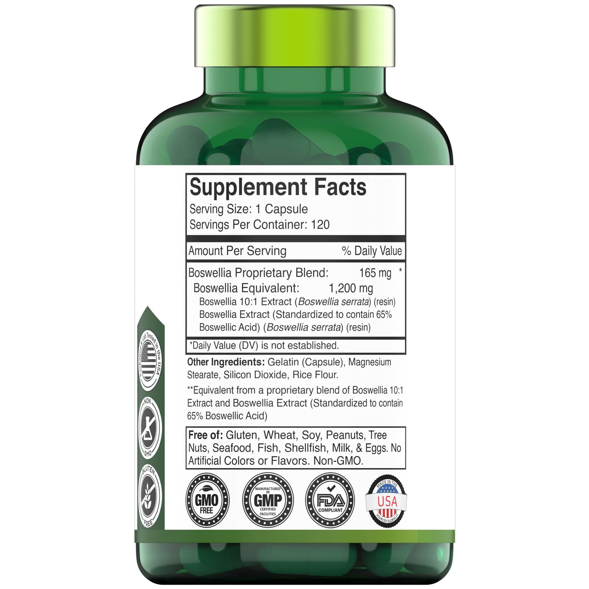 tnvitamins Boswellia Extract Capsules, 120 Count | 1,200 mg Per Capsule | 65% Boswellic Acids + 10:1 Concentrated Extract | Boswellia Serrata - PrimeBioHealth - canada supplements
