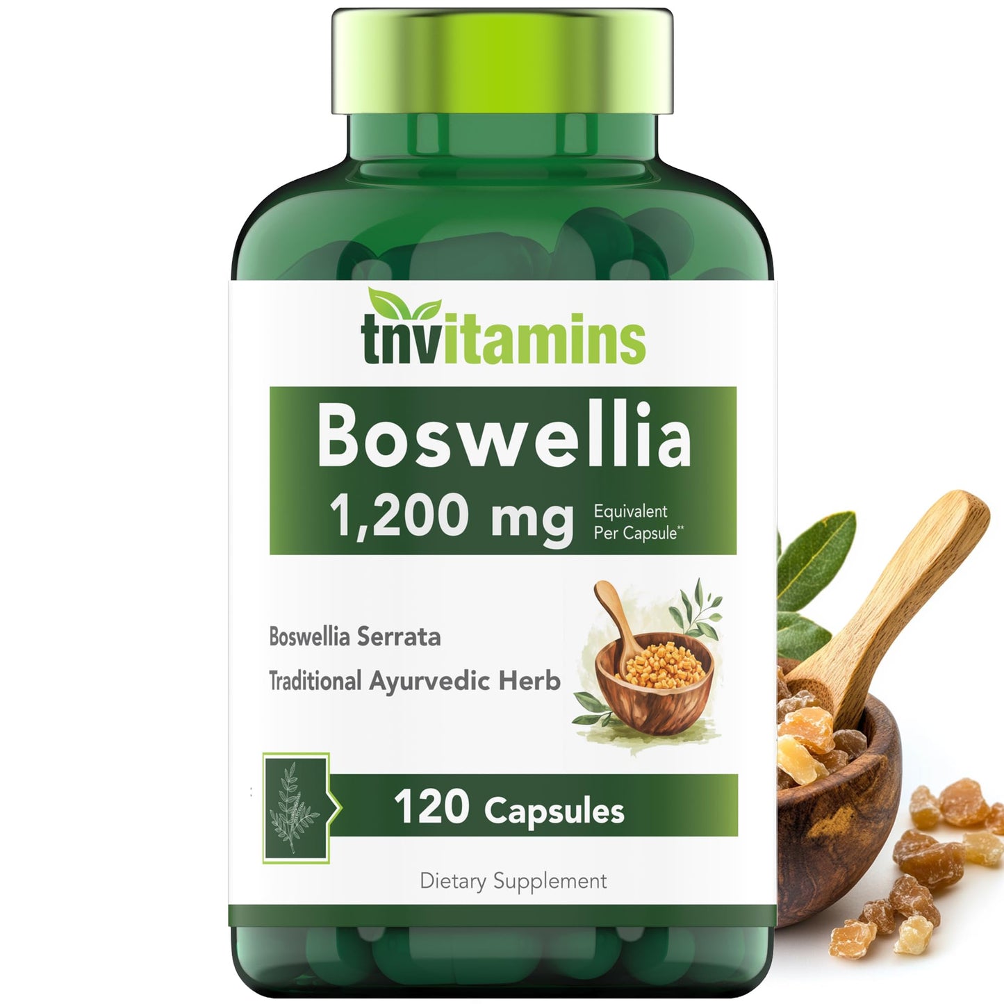 tnvitamins Boswellia Extract Capsules, 120 Count | 1,200 mg Per Capsule | 65% Boswellic Acids + 10:1 Concentrated Extract | Boswellia Serrata - PrimeBioHealth - canada supplements