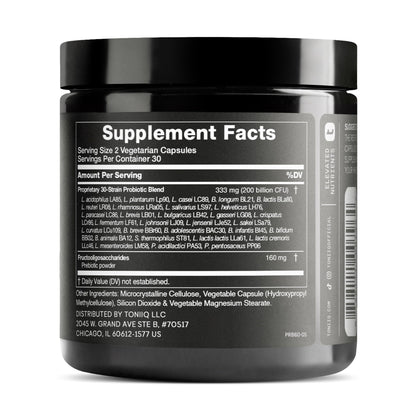 Toniiq 200 Billion CFU Probiotic Supplement 30 Verified Third-Party Tested Strains - Fully Shelf-Stable Probiotics Formula - PrimeBioHealth - canada supplements