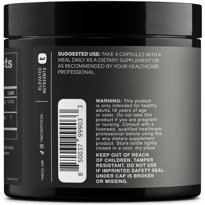 Toniiq 3,000mg Ultra High Strength Magnesium Glycinate - 20% Purified to Contain 600mg of Elemental Magnesium - Chelated and Bioavailable Magnesium - PrimeBioHealth - canada supplements