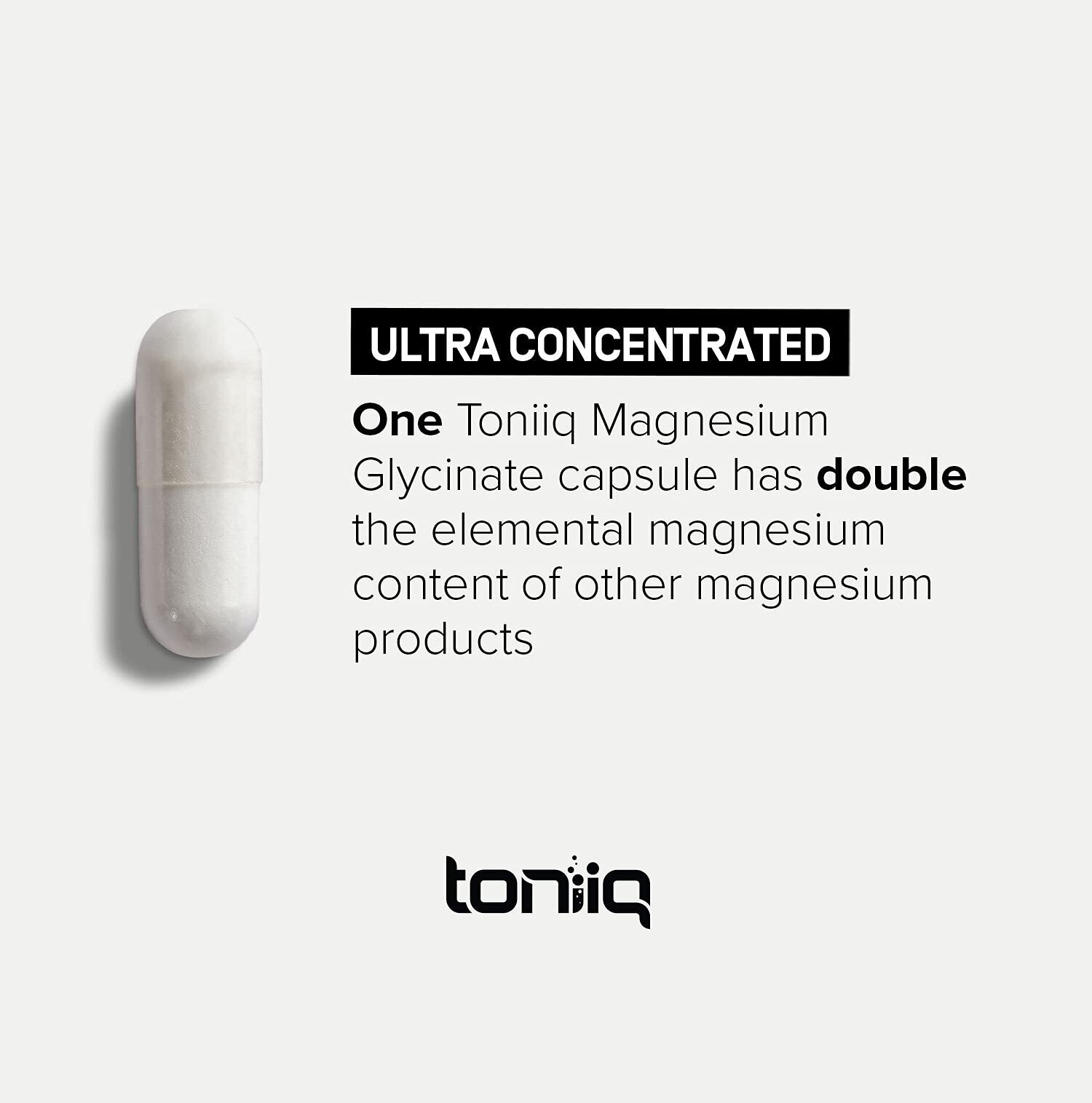 Toniiq 3,000mg Ultra High Strength Magnesium Glycinate - 20% Purified to Contain 600mg of Elemental Magnesium - Chelated and Bioavailable Magnesium - PrimeBioHealth - canada supplements