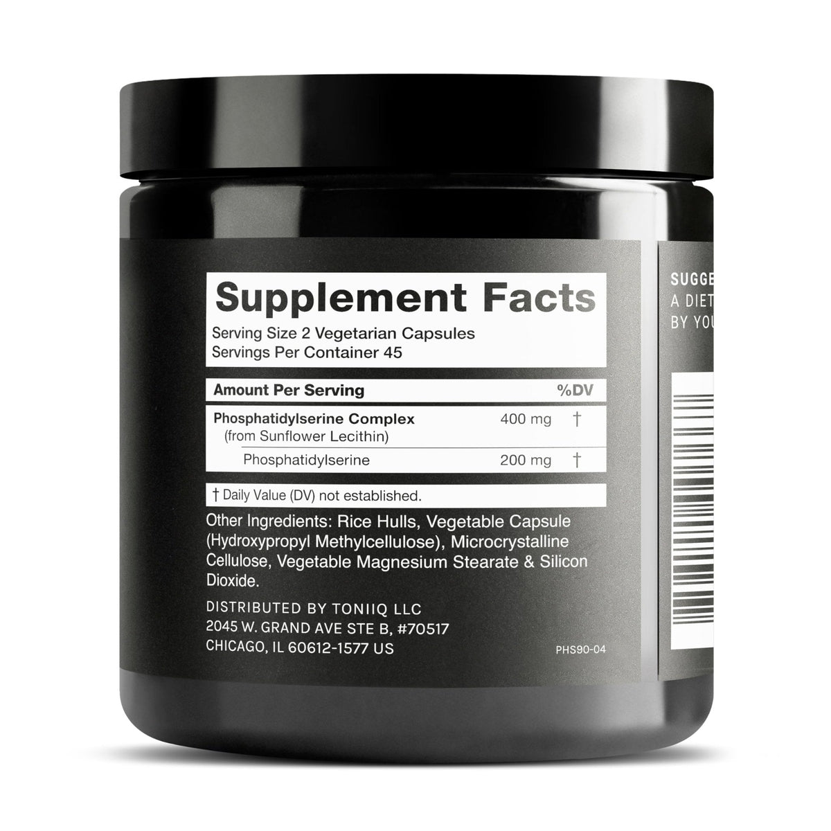 Toniiq Phosphatidylserine - 400mg Formula - World’s First 50% Purity - Highest Purity in the US - Soy Free Phosphatidylserine Supplement - PrimeBioHealth - canada supplements