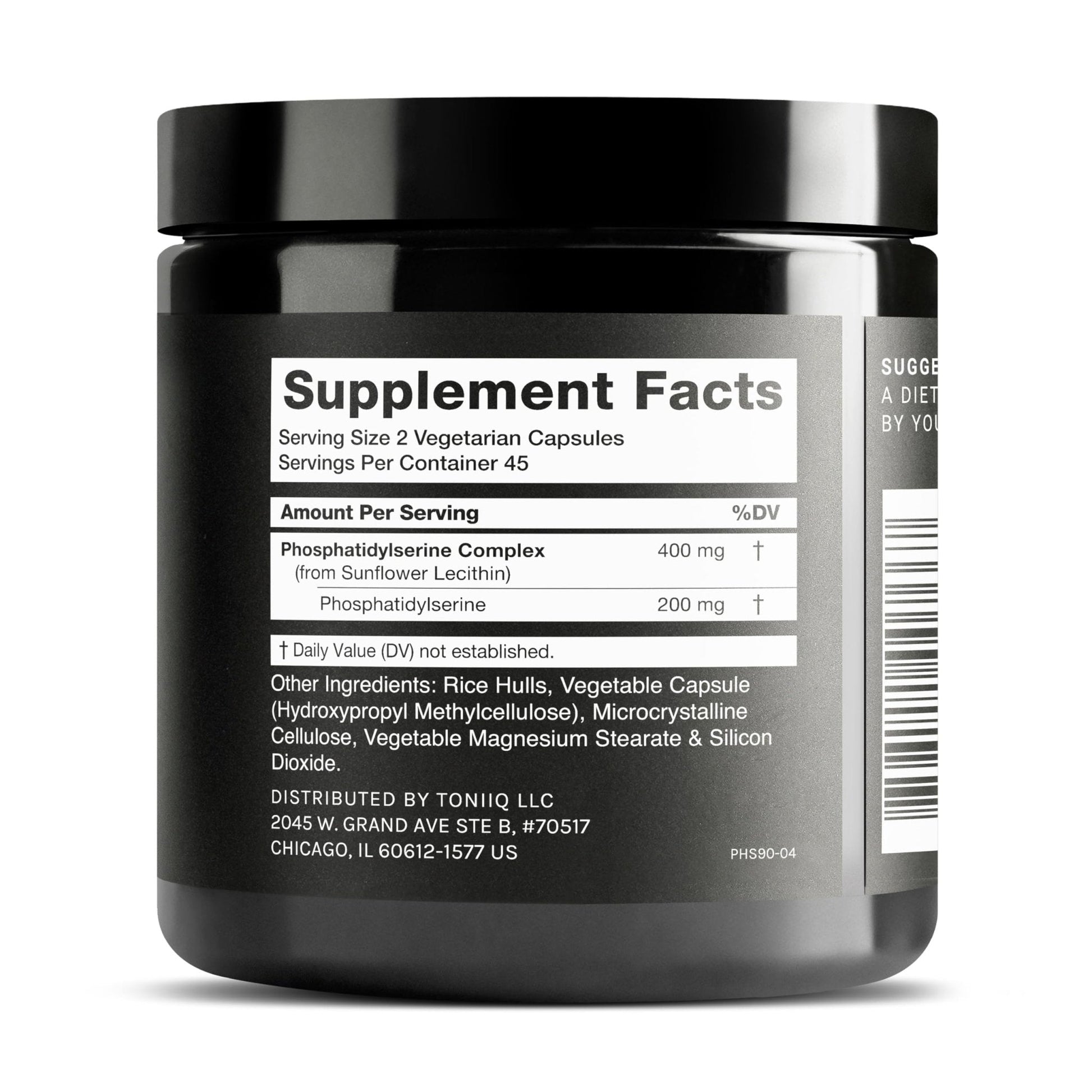 Toniiq Phosphatidylserine - 400mg Formula - World’s First 50% Purity - Highest Purity in the US - Soy Free Phosphatidylserine Supplement - PrimeBioHealth - canada supplements