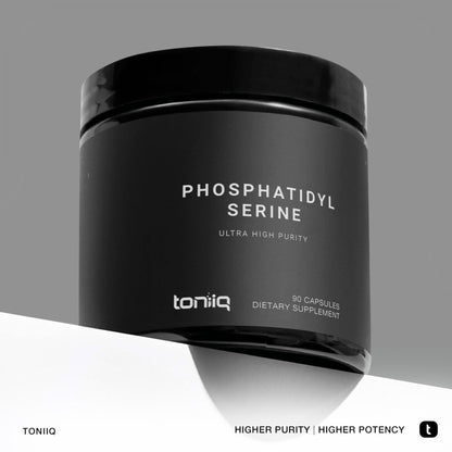 Toniiq Phosphatidylserine - 400mg Formula - World’s First 50% Purity - Highest Purity in the US - Soy Free Phosphatidylserine Supplement - PrimeBioHealth - canada supplements