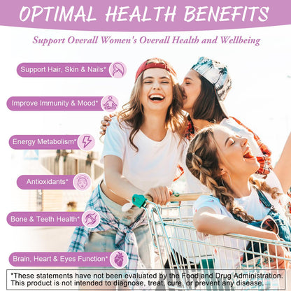 Totaria Sugar Free Multivitamin Gummies for Women 14+ w/Iron, Inositol, Folate, Biotin, Womens Daily Multivitamin Gummy w/Vitamin A, C, B, D3, K2, for Hair, Skin, - PrimeBioHealth - canada supplements