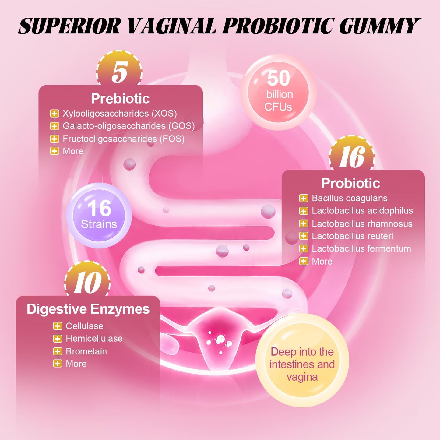Totaria Sugar Free Probiotics for Women, Feminine Balance Gummies, 50 Billion CFU Vaginal Probiotic Prebiotic w/Slippery Elm, Cranberry, for Vaginal, Urinary Tract - PrimeBioHealth - canada supplements