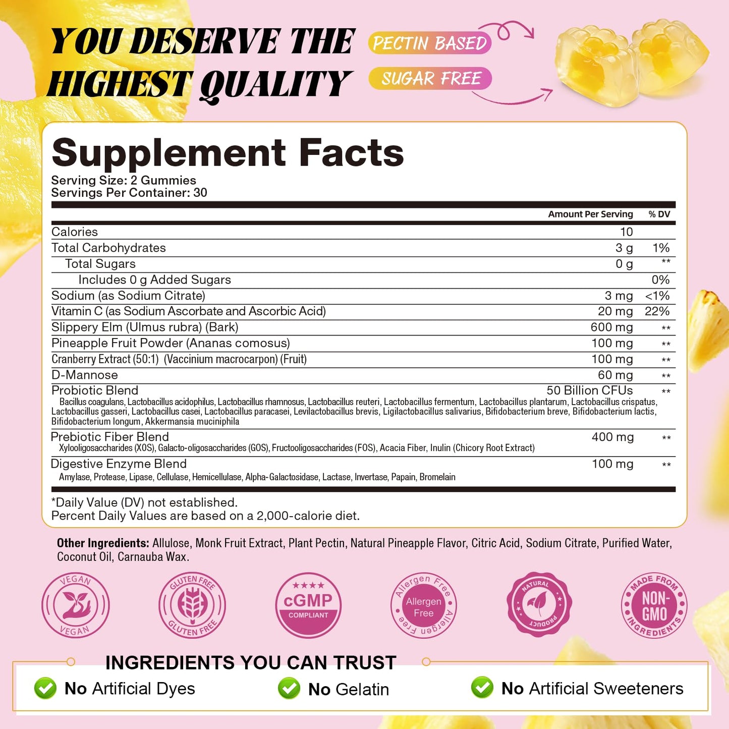 Totaria Sugar Free Probiotics for Women, Feminine Balance Gummies, 50 Billion CFU Vaginal Probiotic Prebiotic w/Slippery Elm, Cranberry, for Vaginal, Urinary Tract - PrimeBioHealth - canada supplements