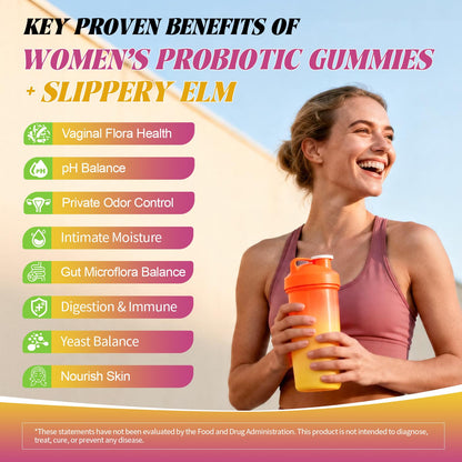 Totaria Sugar Free Probiotics for Women, Feminine Balance Gummies, 50 Billion CFU Vaginal Probiotic Prebiotic w/Slippery Elm, Cranberry, for Vaginal, Urinary Tract - PrimeBioHealth - canada supplements