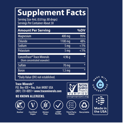 Trace Minerals Ionic Magnesium - Liquid Ionic Magnesium to Support Immune, Brain & Heart Health - Supplement to Aid Energy & Vitality - PrimeBioHealth - canada supplements