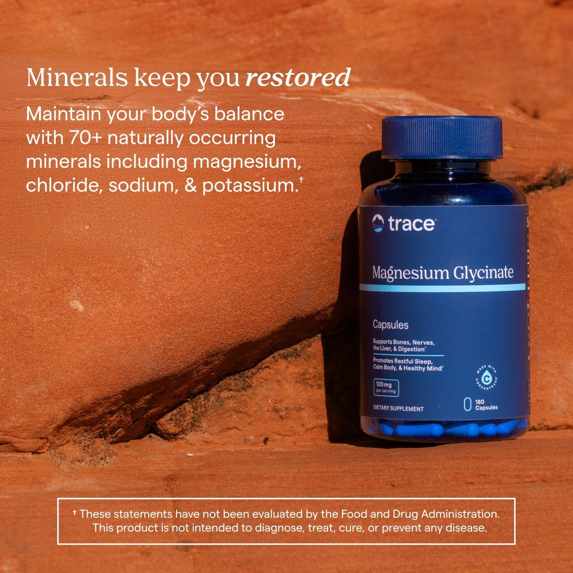 Trace Minerals Magnesium Glycinate - Gentle Magnesium Glycinate Supplement for Healthy Sleep & Relaxation Support - Healthy Mind & Energy - PrimeBioHealth - canada supplements