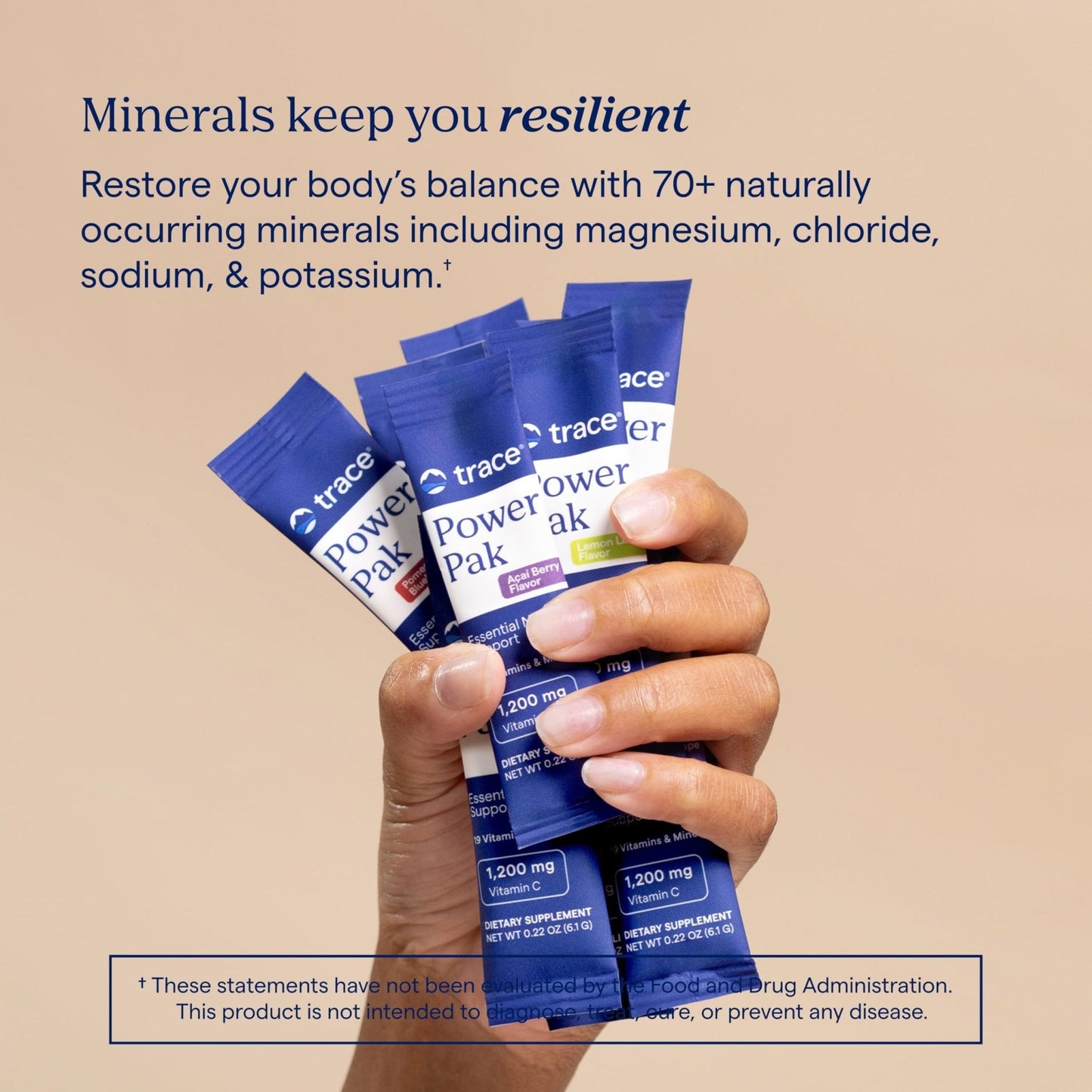 Trace Minerals Power Pak Multivitamin and Multimineral Packets - Electrolyte Support - 1200 mg Vitamin C plus 70+ Trace Minerals - Lemon Lime Flavor - 30 Packets - PrimeBioHealth - canada supplements