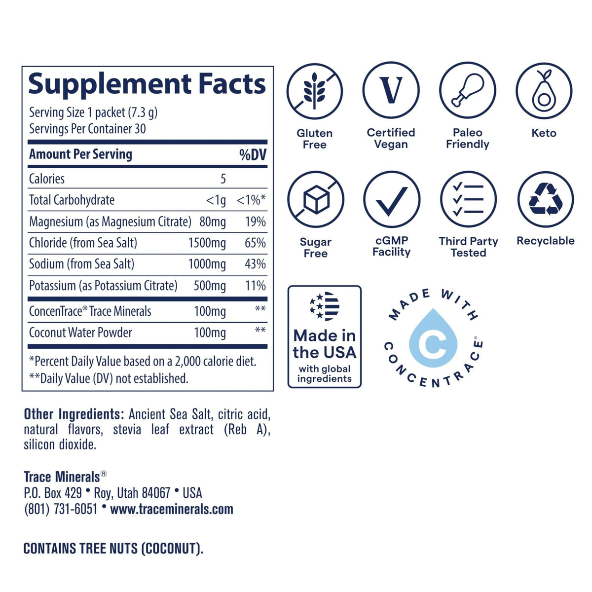 Trace Minerals ZeroLyte Salty Watermelon Flavor - Sugar Free Electrolyte Drink Mix - Supports Hydration, Energy, Stamina - Ancient Sea Salt, - PrimeBioHealth - canada supplements