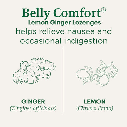 Traditional Medicinals Organic, Belly Comfort Lozenges, Lemon Ginger - Supports Nausea Relief and Occasional Indigestion - Non-GMO, Stimulant-Free - PrimeBioHealth - canada supplements