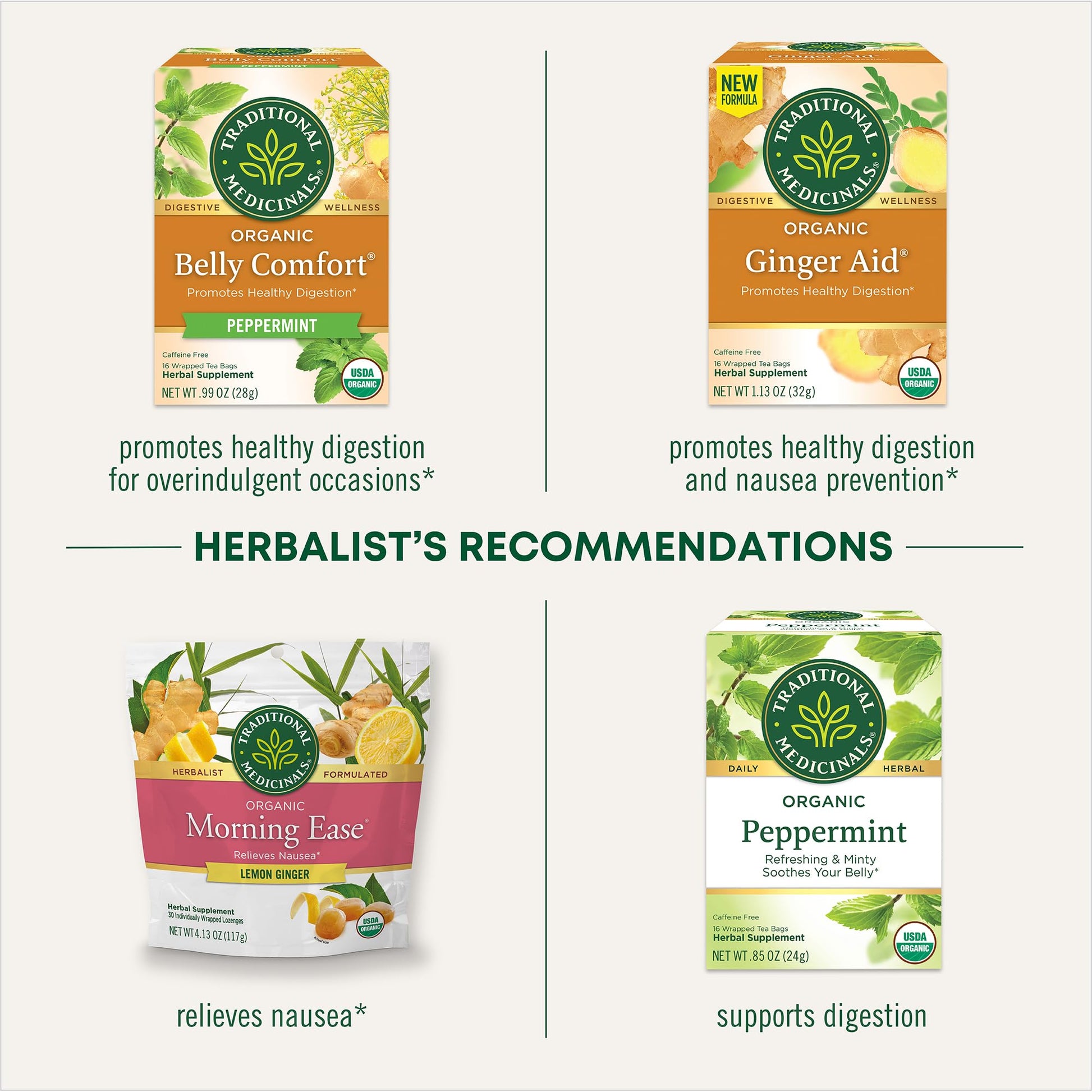 Traditional Medicinals Organic, Belly Comfort Lozenges, Lemon Ginger - Supports Nausea Relief and Occasional Indigestion - Non-GMO, Stimulant-Free - PrimeBioHealth - canada supplements