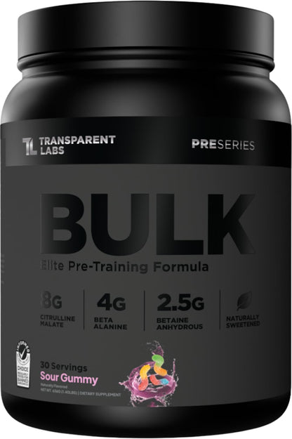 Transparent Labs Bulk Black Pre Workout - Clinically Dosed, Sugar Free Preworkout for Men and Women with Beta Alanine Powder, Citrulline Malate - PrimeBioHealth - canada supplements