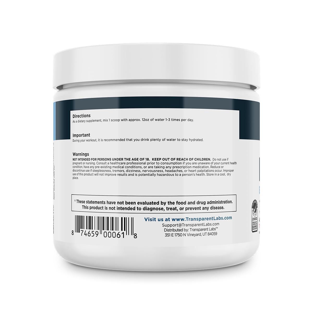 Transparent Labs Hydrate Naturally Sweetened Electrolytes Powder - Hydration Powder Electrolytes with Coconut Water, Calcium, Taurine, & Potassium - PrimeBioHealth - canada supplements
