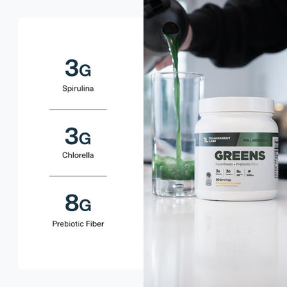Transparent Labs Prebiotic Greens - Superfood Powder & Antioxidants Supplement with Organic Spirulina, Chloerra, Acacia, & Green Banana Powder - 30 Servings, Unflavored - PrimeBioHealth - canada supplements