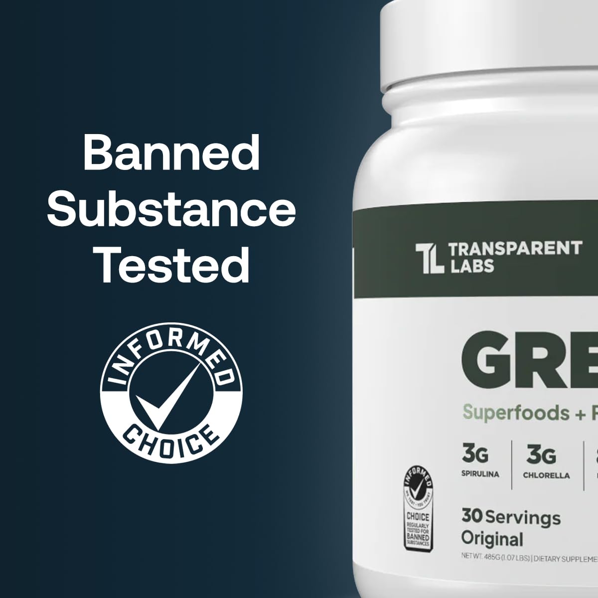 Transparent Labs Prebiotic Greens - Superfood Powder & Antioxidants Supplement with Organic Spirulina, Chloerra, Acacia, & Green Banana Powder - 30 Servings, Unflavored - PrimeBioHealth - canada supplements
