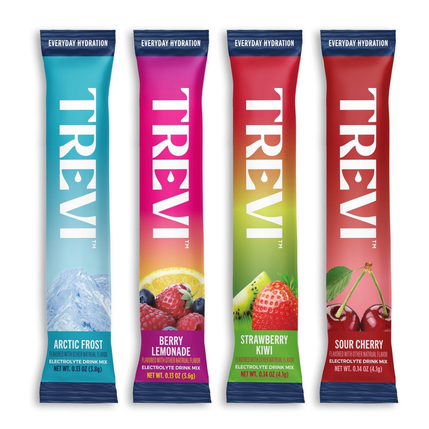 TREVI™ Everyday Sugar Free Electrolytes - Essential Drink Mix Hydration Powder Packets - 20 Count - Favorites Variety Pack - Sour Cherry, Strawberry Kiwi, Berry Lemonade, Arctic Frost - PrimeBioHealth - canada supplements