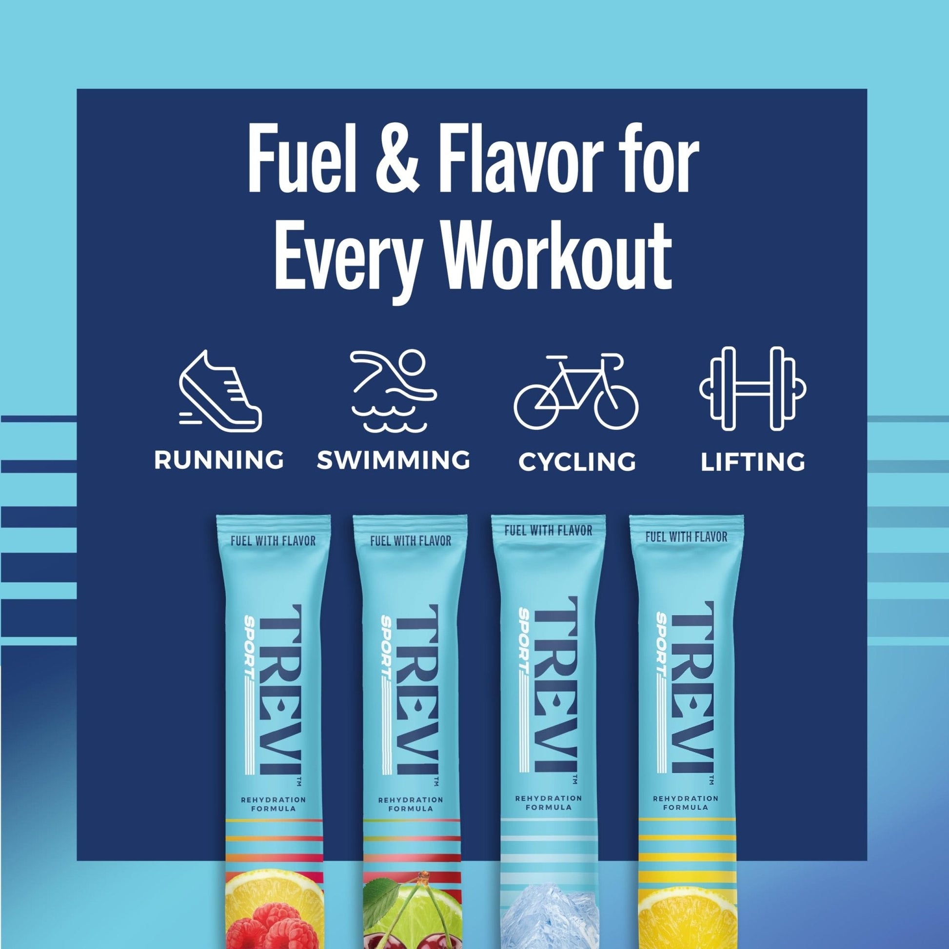 TREVI™ Sport Electrolytes Powder Packets Sugar Free - 800mg Sodium - 250mg Potassium - 100mg Magnesium - Water Drink Mix Rehydration Essentials - 20 Count - Variety Pack - PrimeBioHealth - canada supplements