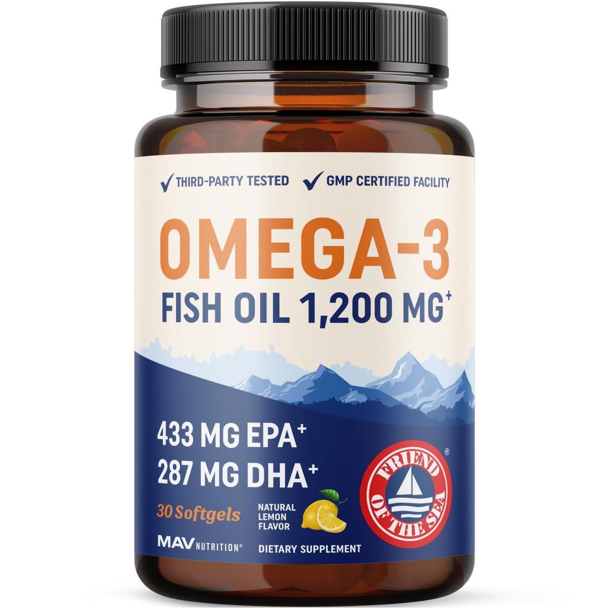 Triple Strength Omega 3 Fish Oil 1200 mg | EPA & DHA | Wild Caught, Sustainably Sourced Omega-3 Fatty Acids | Premium Burpless Fish Oil Supplements - PrimeBioHealth - canada supplements