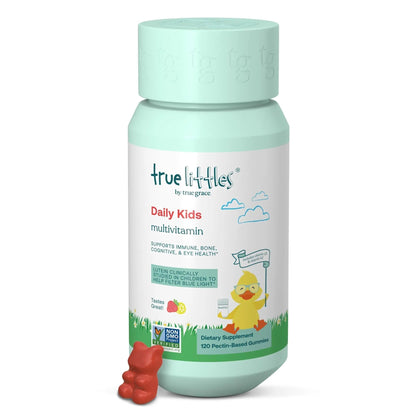 True Grace True Littles Daily Kids Multi - 120 Pectin Gummies - Immune, Cognitive, Bone & Eye Support - Clinically Studied Lutemax Kids Lutein - PrimeBioHealth - canada supplements
