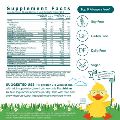 True Grace True Littles Daily Kids Multi - 120 Pectin Gummies - Immune, Cognitive, Bone & Eye Support - Clinically Studied Lutemax Kids Lutein - PrimeBioHealth - canada supplements