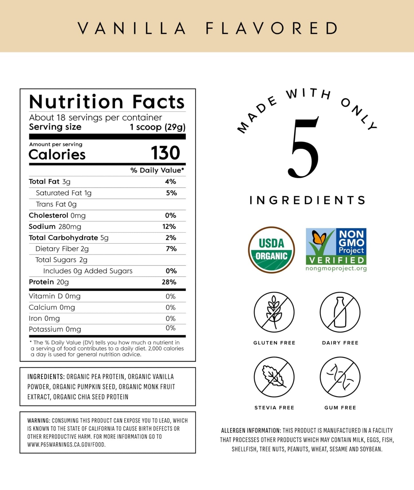Truvani Organic Plant Based Protein Powder | Vanilla | 20g Pea Protein | 18 Servings | Vegan & Keto | Gluten & Dairy Free | Low Carb | No Added Sugar - PrimeBioHealth - canada supplements