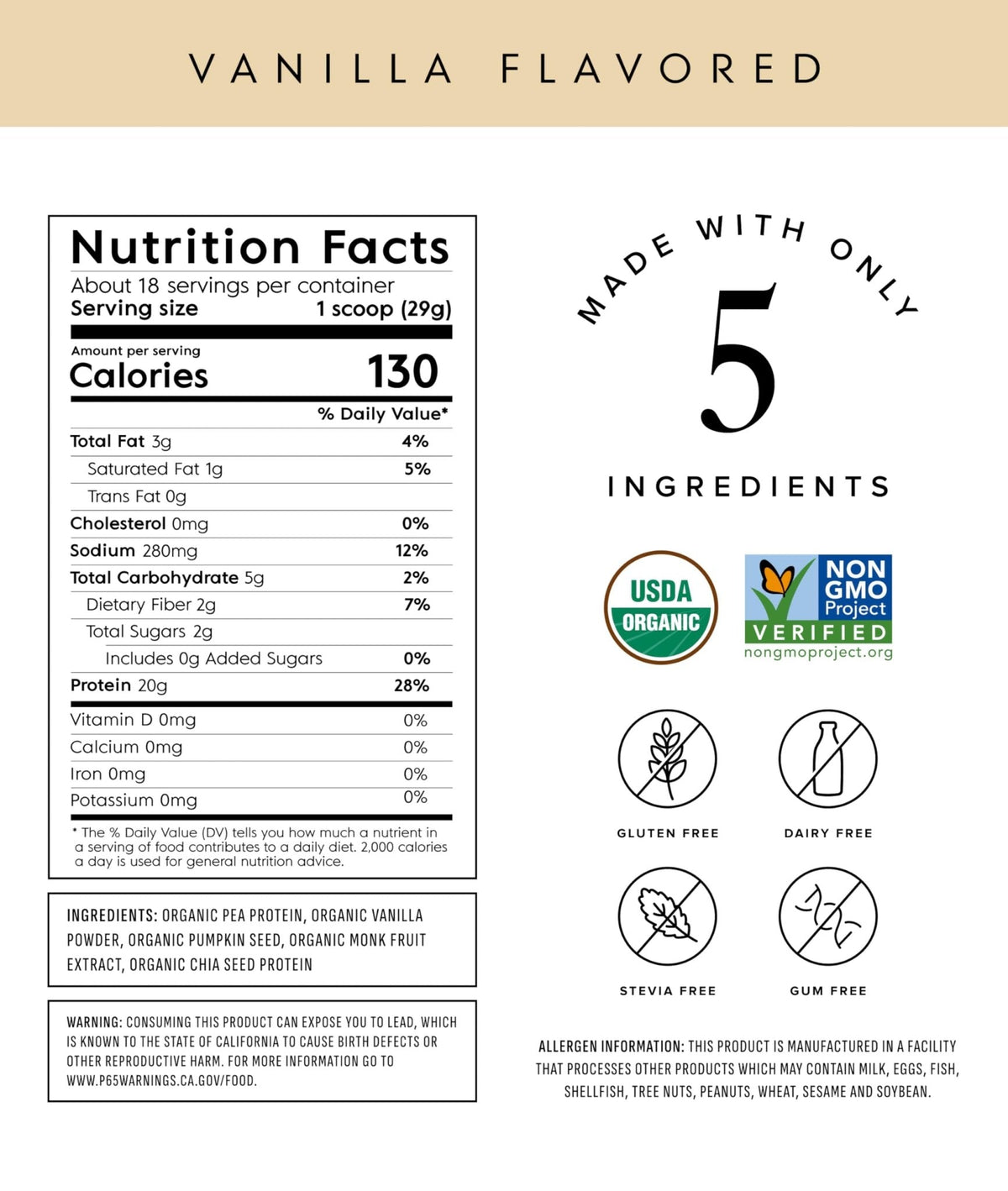 Truvani Organic Plant Based Protein Powder | Vanilla | 20g Pea Protein | 18 Servings | Vegan & Keto | Gluten & Dairy Free | Low Carb | No Added Sugar - PrimeBioHealth - canada supplements