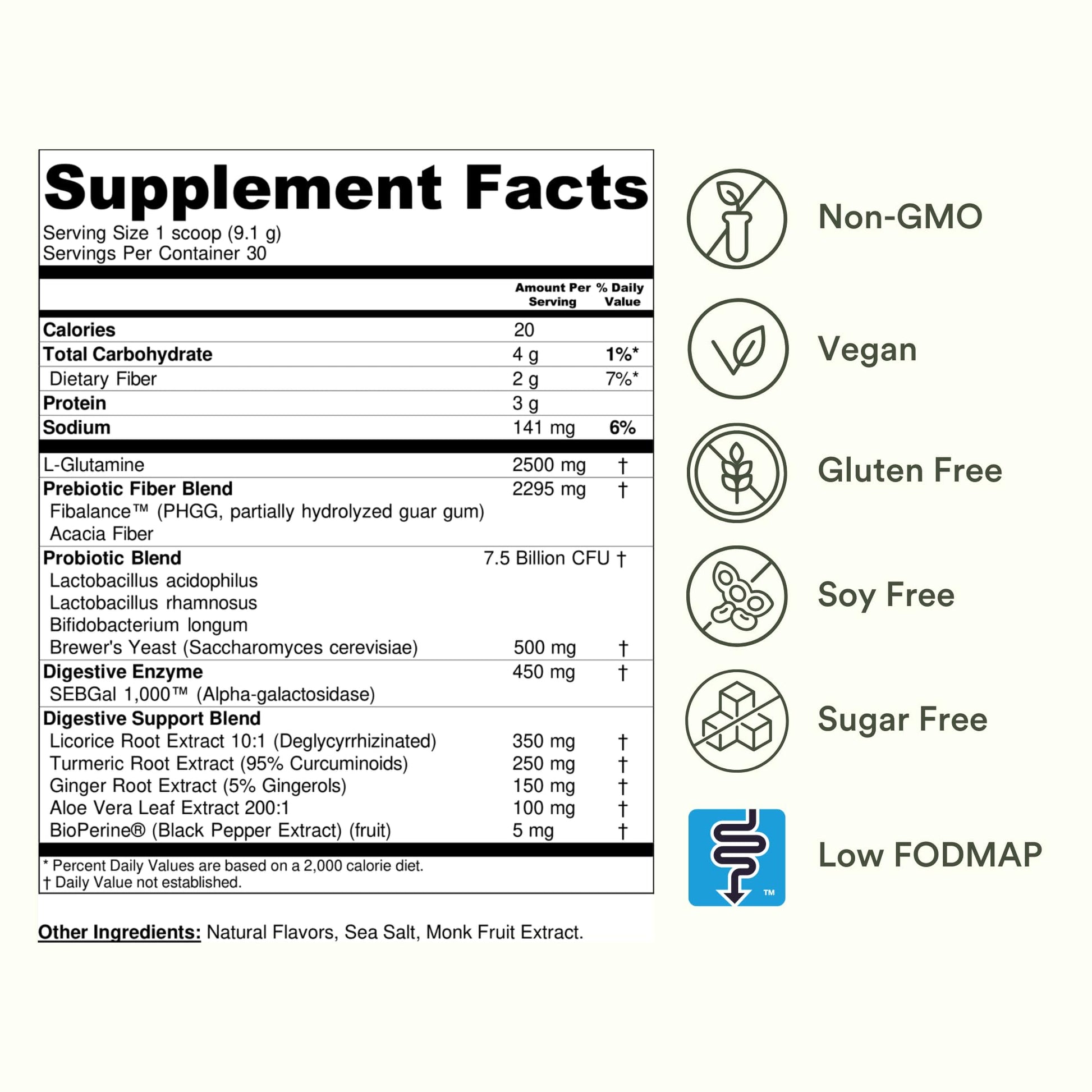 TumLove IBS Relief & Digestive Support Powder – Low FODMAP Certified, Probiotics, Prebiotics, Digestive Enzymes, L-Glutamine & 5 Soothing Herbs - PrimeBioHealth - canada supplements