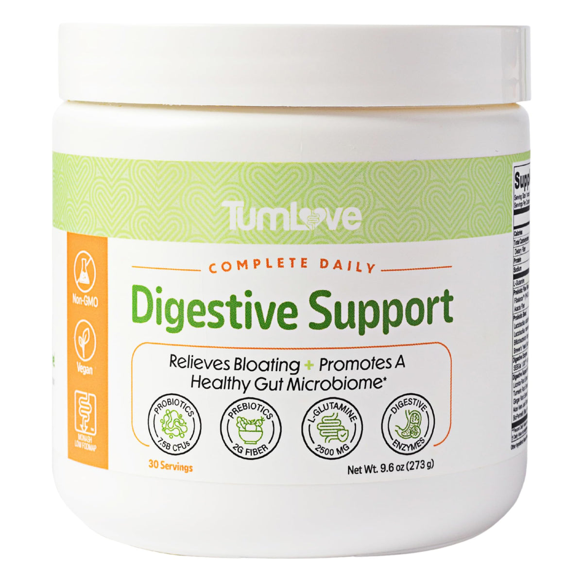 TumLove IBS Relief & Digestive Support Powder – Low FODMAP Certified, Probiotics, Prebiotics, Digestive Enzymes, L-Glutamine & 5 Soothing Herbs - PrimeBioHealth - canada supplements