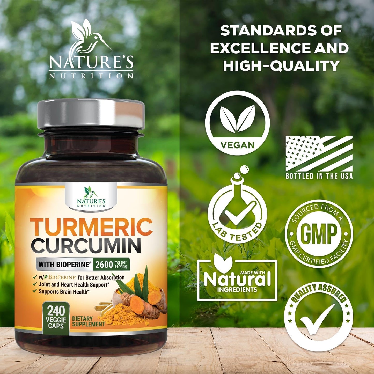 Turmeric Curcumin Supplement - 2400mg Organic Turmeric Per Serving - 95% Curcuminoids & BioPerine Black Pepper Extract for Best Absorption - Natural Vegan Joint Support - PrimeBioHealth - canada supplements