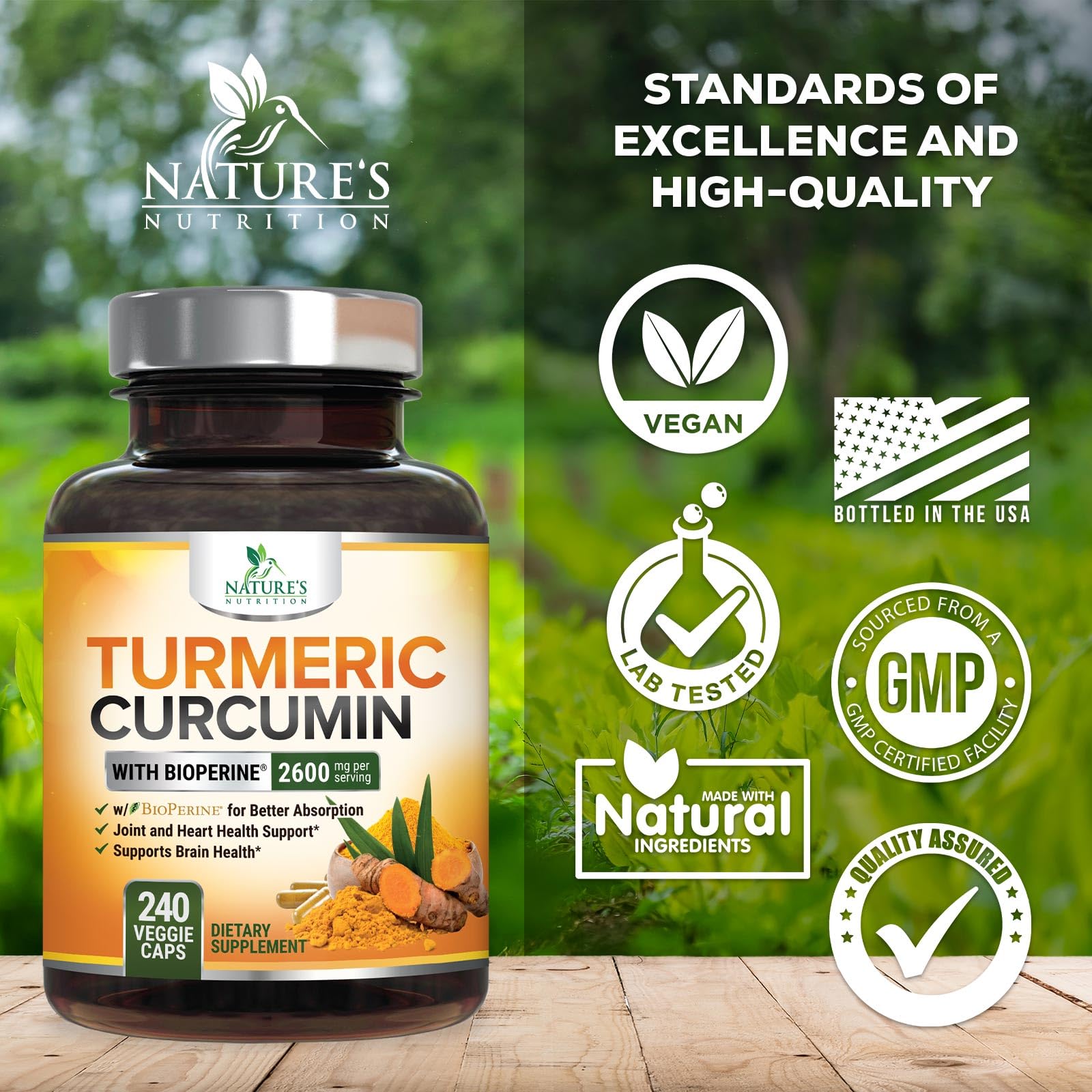 Turmeric Curcumin Supplement - 2400mg Organic Turmeric Per Serving - 95% Curcuminoids & BioPerine Black Pepper Extract for Best Absorption - Natural Vegan Joint Support - PrimeBioHealth - canada supplements