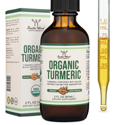 Turmeric Curcumin with Black Pepper Drops - Organic Turmeric Supplement Drops 1,180mg - 2FL OZ, 60 Servings (with Black Pepper Seed, Ginger, Rosemary, and Sage) - PrimeBioHealth - canada supplements