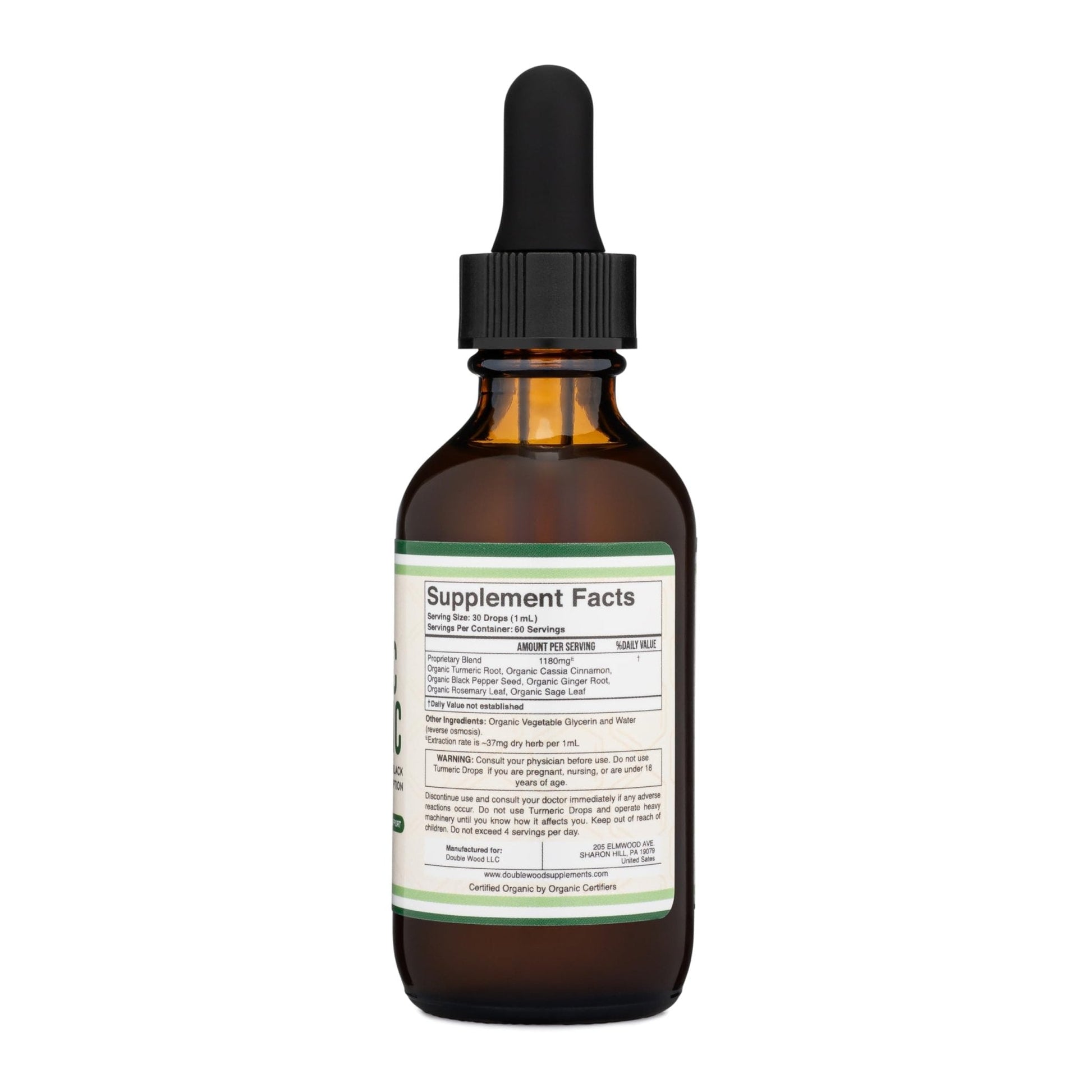 Turmeric Curcumin with Black Pepper Drops - Organic Turmeric Supplement Drops 1,180mg - 2FL OZ, 60 Servings (with Black Pepper Seed, Ginger, Rosemary, and Sage) - PrimeBioHealth - canada supplements