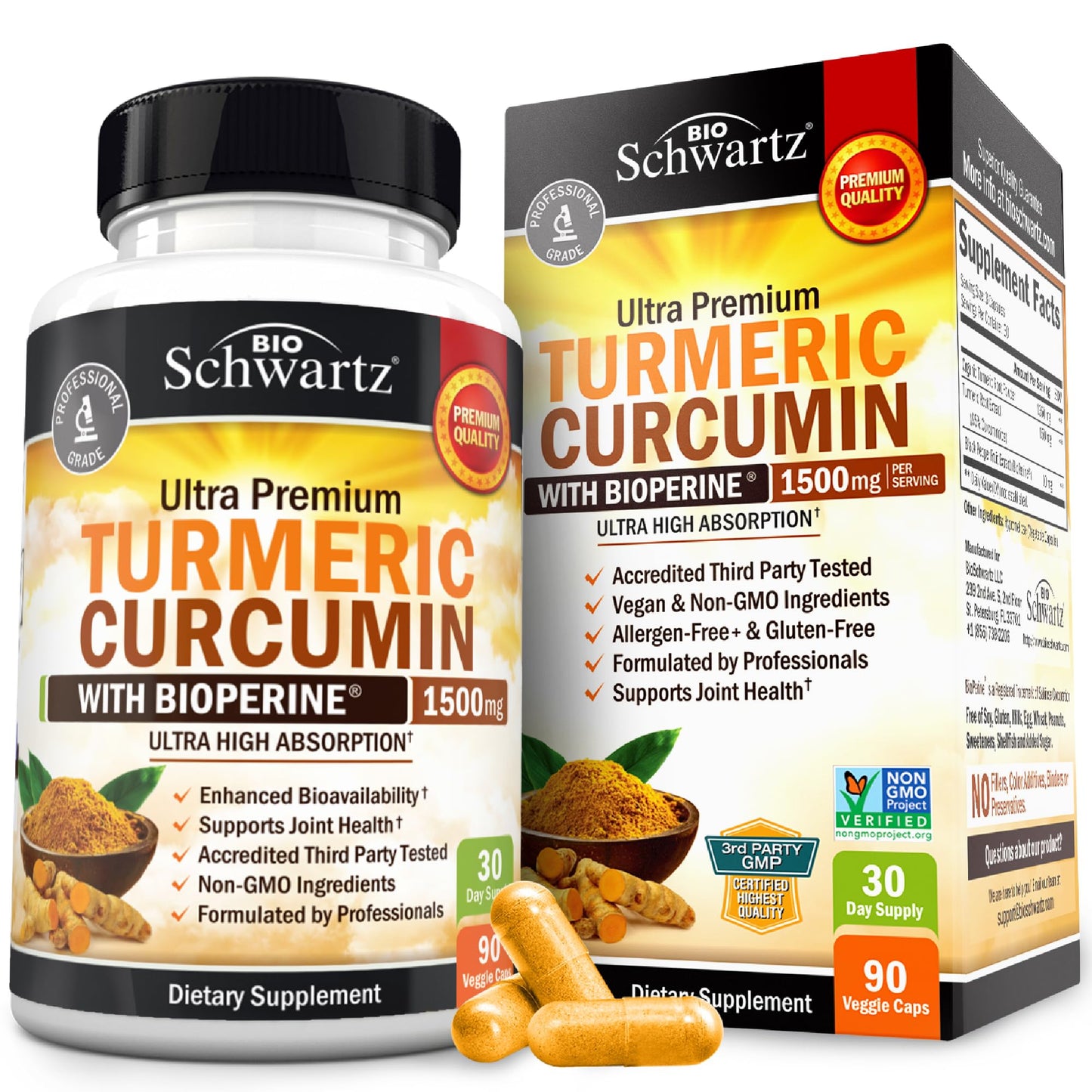 Turmeric Curcumin with Black Pepper Extract 1500mg - High Absorption Ultra Potent Turmeric Supplement with 95% Curcuminoids and BioPerine - PrimeBioHealth - canada supplements