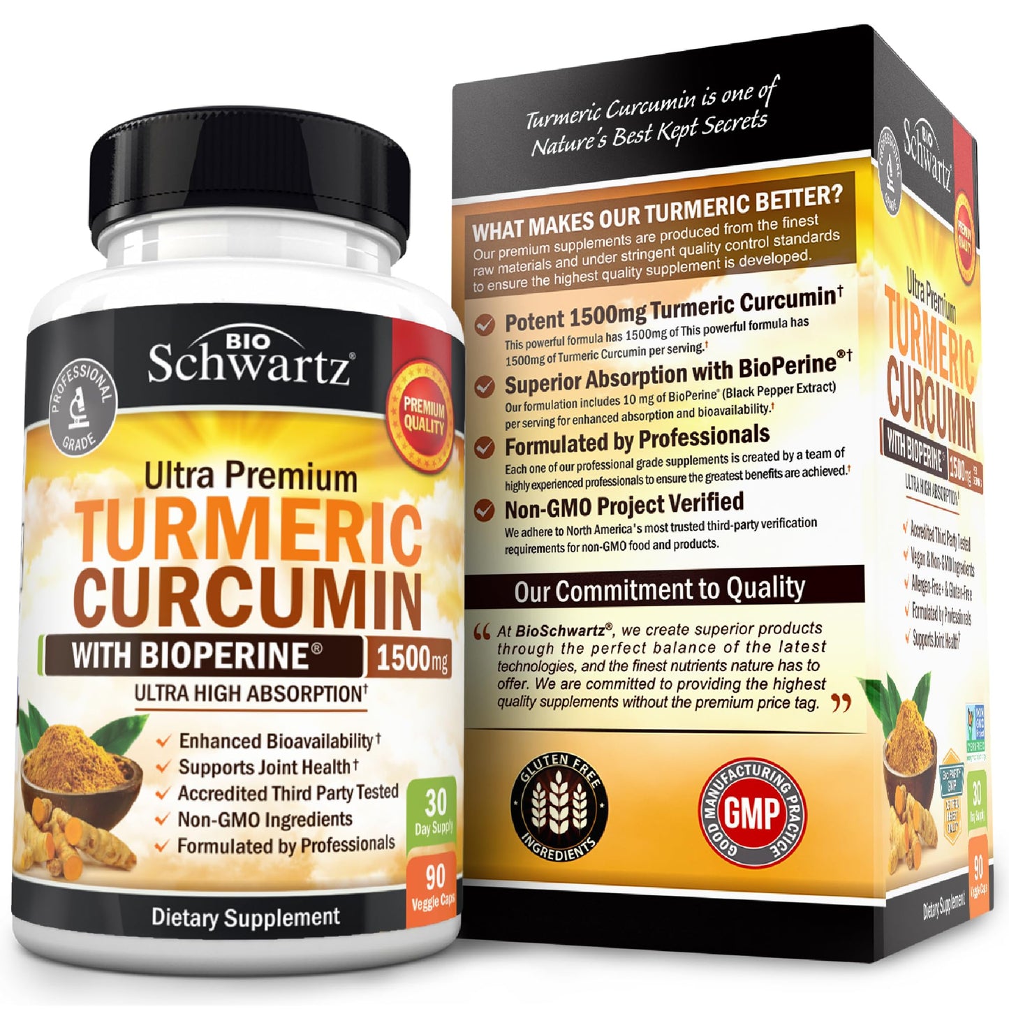 Turmeric Curcumin with Black Pepper Extract 1500mg - High Absorption Ultra Potent Turmeric Supplement with 95% Curcuminoids and BioPerine - PrimeBioHealth - canada supplements