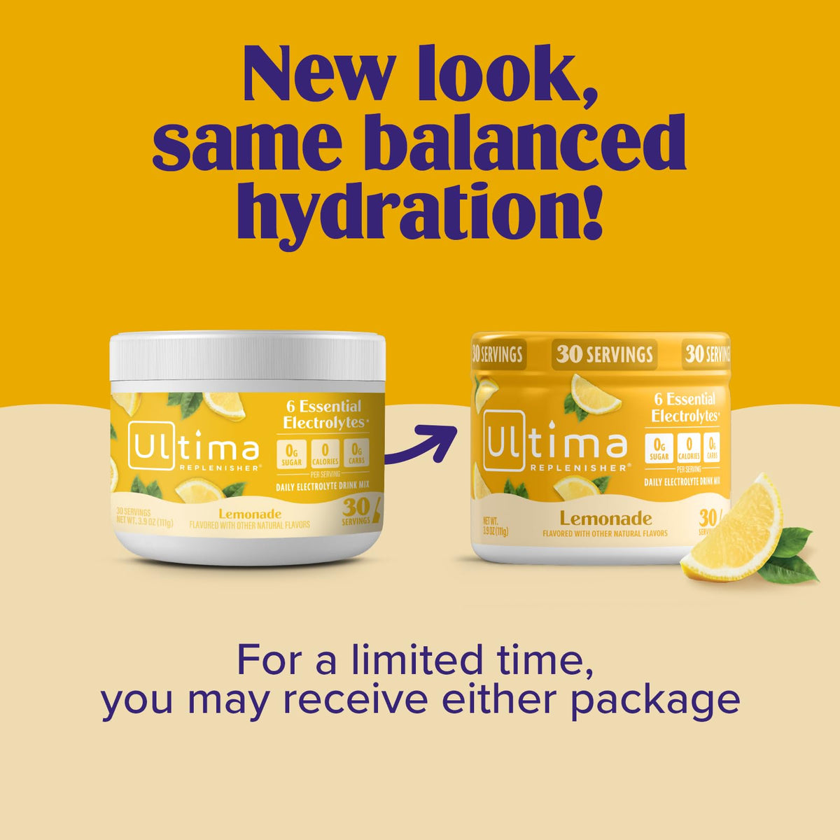 Ultima Replenisher Daily Electrolyte Powder Drink Mix – Lemonade, 30 Servings Canister – Zero Sugar Hydration Powder with 6 Electrolytes & Minerals - PrimeBioHealth - canada supplements