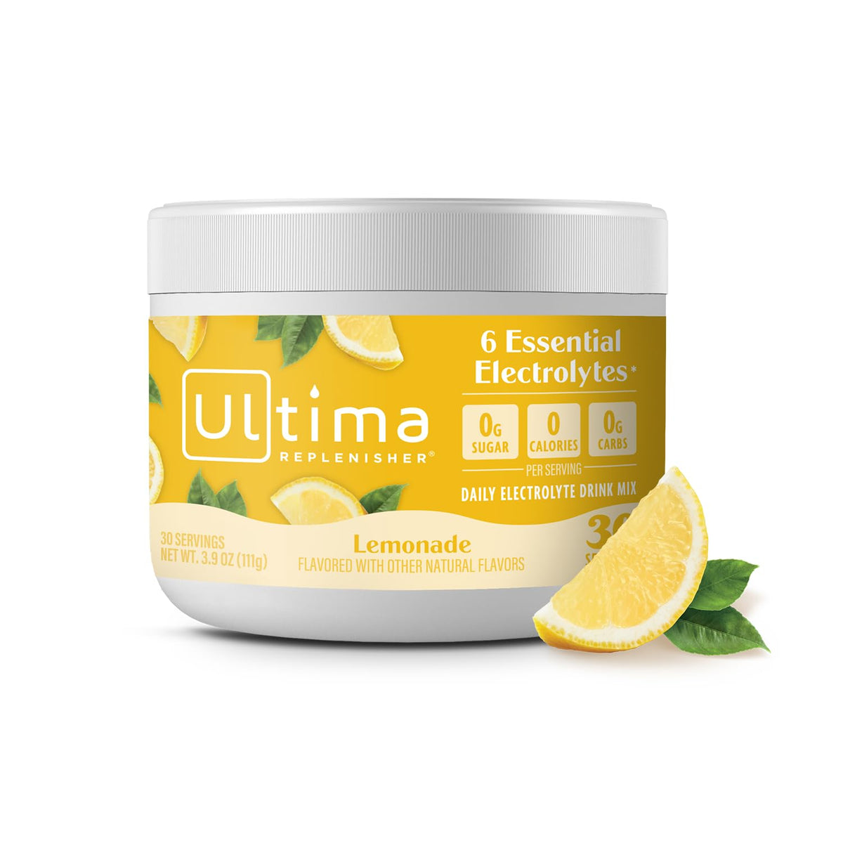 Ultima Replenisher Daily Electrolyte Powder Drink Mix – Lemonade, 30 Servings Canister – Zero Sugar Hydration Powder with 6 Electrolytes & Minerals - PrimeBioHealth - canada supplements