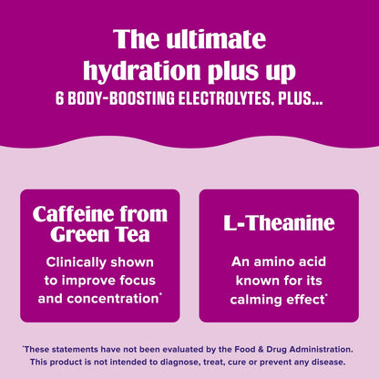 Ultima Replenisher Daily Focus Supplement & Electrolytes Powder - Acai Blueberry, 14 Stickpacks - Hydration Packets, 60mg Caffeine from Green Tea Extract & L-Theanine - PrimeBioHealth - canada supplements