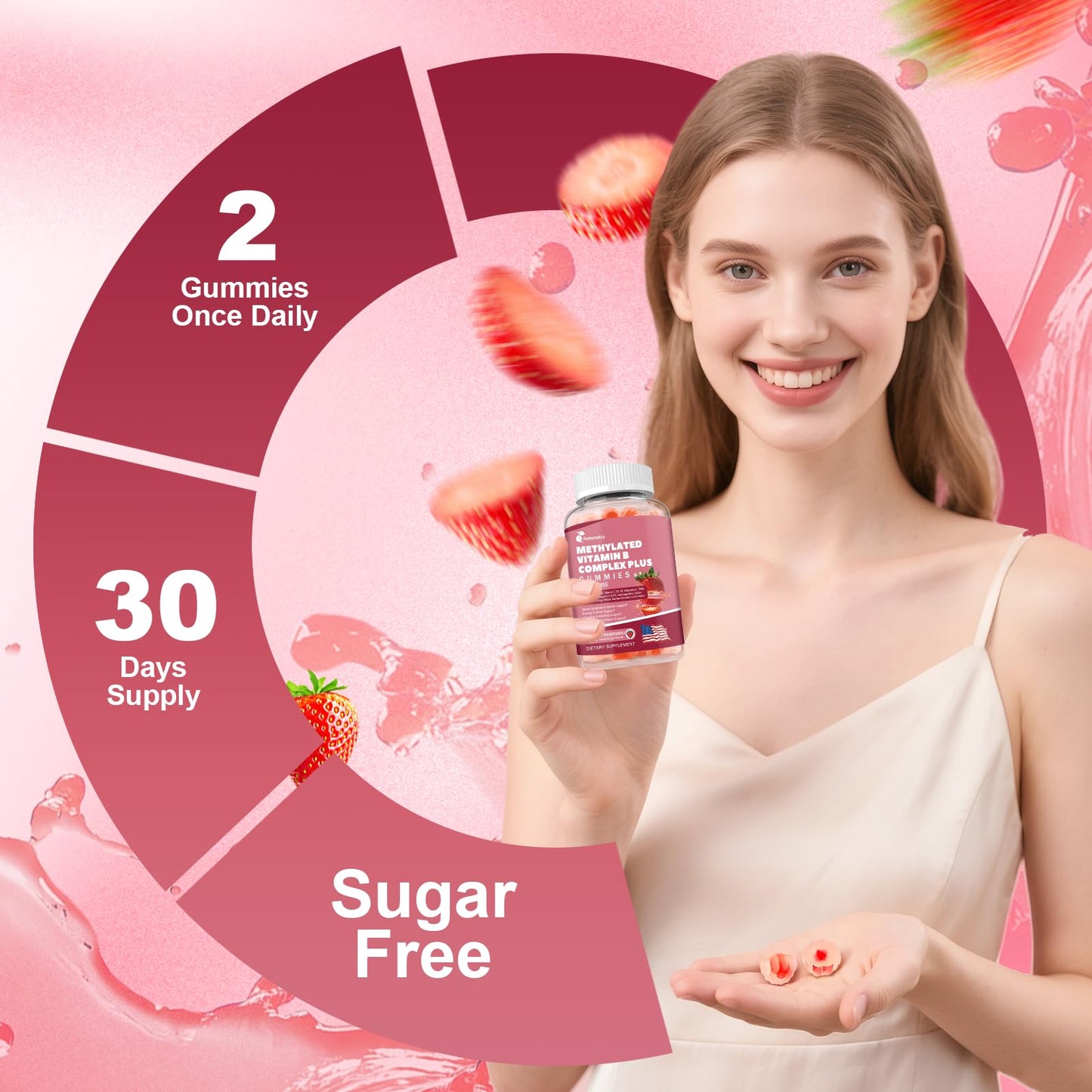 Ultra Methylated Vitamin B Complex Sugar Free Gummies - All B Vitamins + Vitamin C D3 K2 Ashwagandha Magnesium Omega 3 CoQ10 for Women Men - Methyl Vitamin B12 - PrimeBioHealth - canada supplements