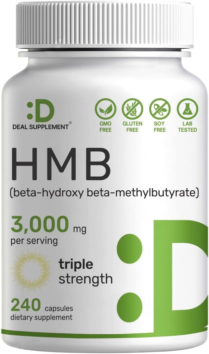 Ultra Strength HMB Supplements 3,000mg Per Serving, 240 Capsules | Third Party Tested | Supports Muscle Growth, Retention & Lean Muscle Mass | Fast Workout Recovery - PrimeBioHealth - canada supplements