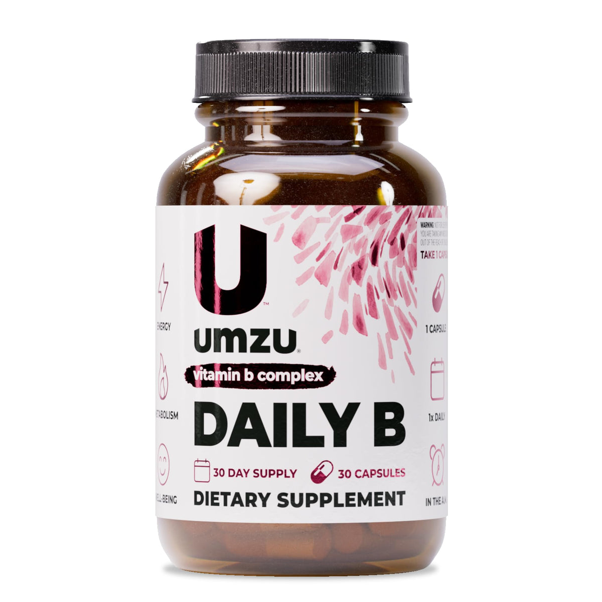 UMZU Daily B, 30 Day Supply – Complete Vitamin B Complex Supplement Blend with B1, B2, B3, B5, B6, B7, B9 & B12 Plus Folic Acid & Biotin – Supports Energy, Focus, Mood, - PrimeBioHealth - canada supplements